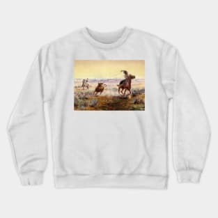 “On the Pond” by Charles M Russell Crewneck Sweatshirt